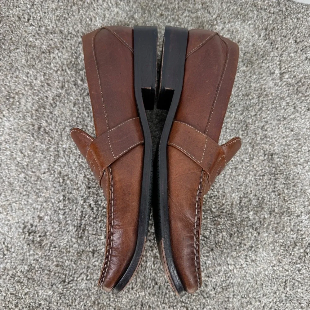 Cole Haan Mens Brown Leather Penny Loafers Dress‎ Shoes C04816 Size 10.5 M